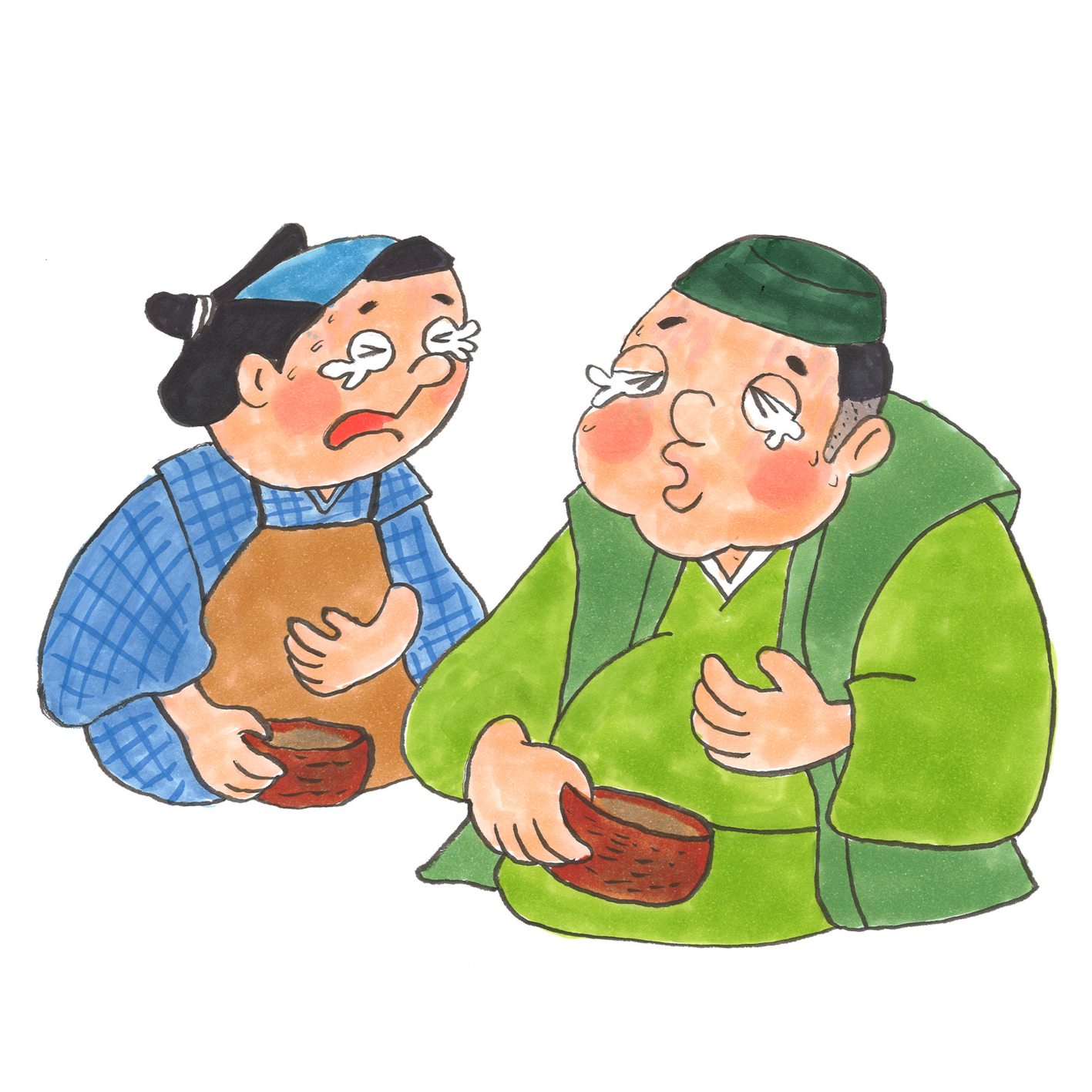 牛ほめ、たがや、茶の湯